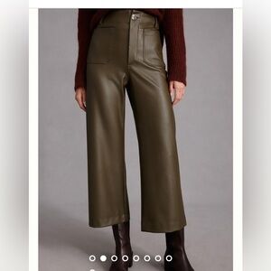 The Colette Cropped Wide Leg Faux leather Pants by Maeve